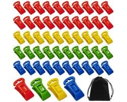 Dailygoods- Sokkenklemmen 50 Stuks - Sokkenclips - Sokkenknijpers - Draagbare Sokkendroogklemmen - Opbergtas - Kunststof 29 x 13 x 10 mm - Sokkenclip