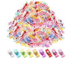 Naaiclips Set - Stofclips Quiltclips - Handwerken Stoffen Vastzetten - Met Maatlijnen - 600 Stuks - Multicolor