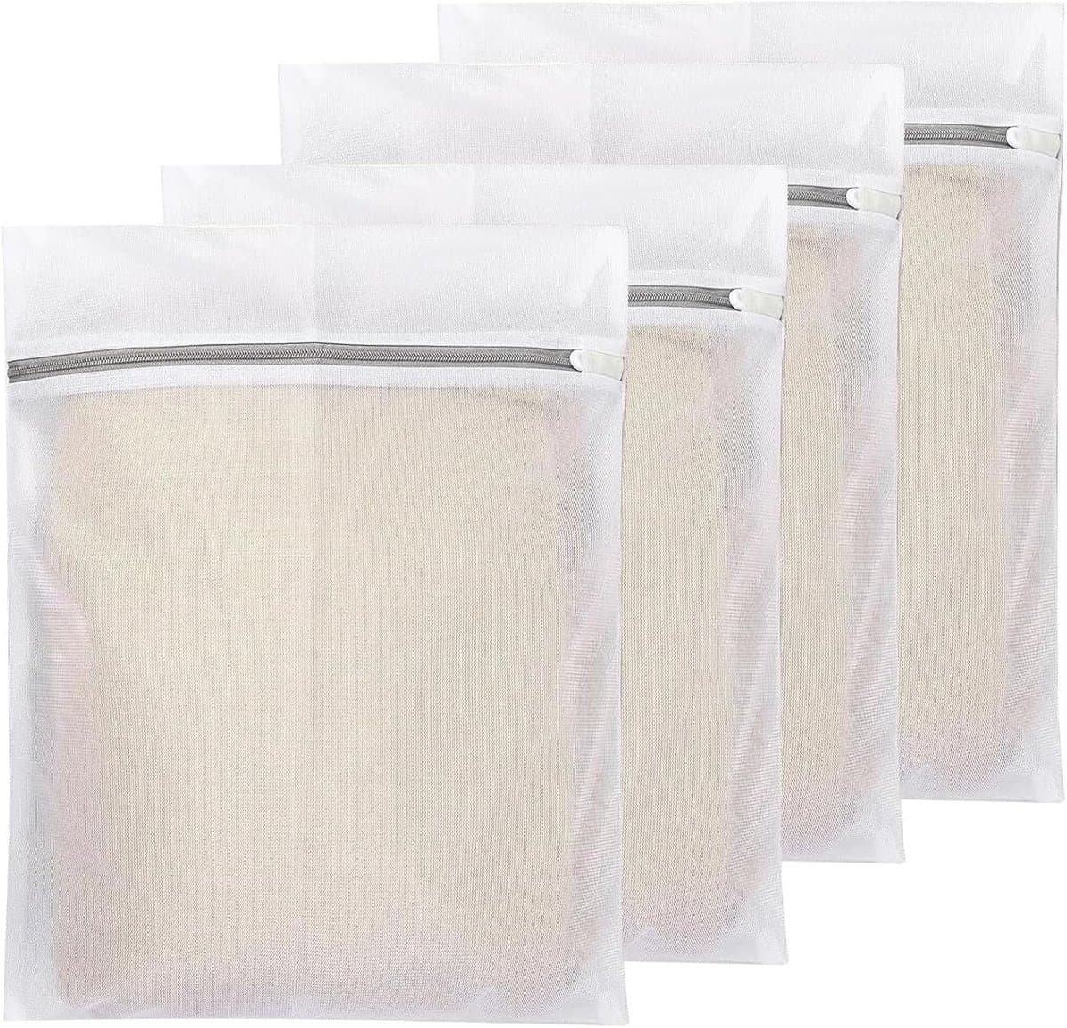 Mesh Waszakken Set van 4 - Ideaal voor Ondergoed, Bh's, Sokken en Babykleding - Fijnwaszakken met Hanglus voor Bescherming tijdens het Wassen — afbeelding 1