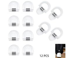 12 stuks - Verstelbare zoomclips voor broeken - transparante decoratieve kledingclips - voor het direct inkorten van jeans, pantalons, overhemden en andere kledingstukken - transparant - 2.7×2.8cm