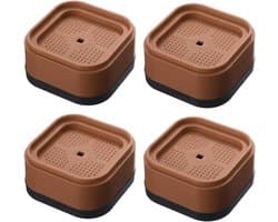 Wasmachine Voetjes - Anti Trilling Mat - Stil Gebruik - Schokabsorberend - 4 stuks - Bruin