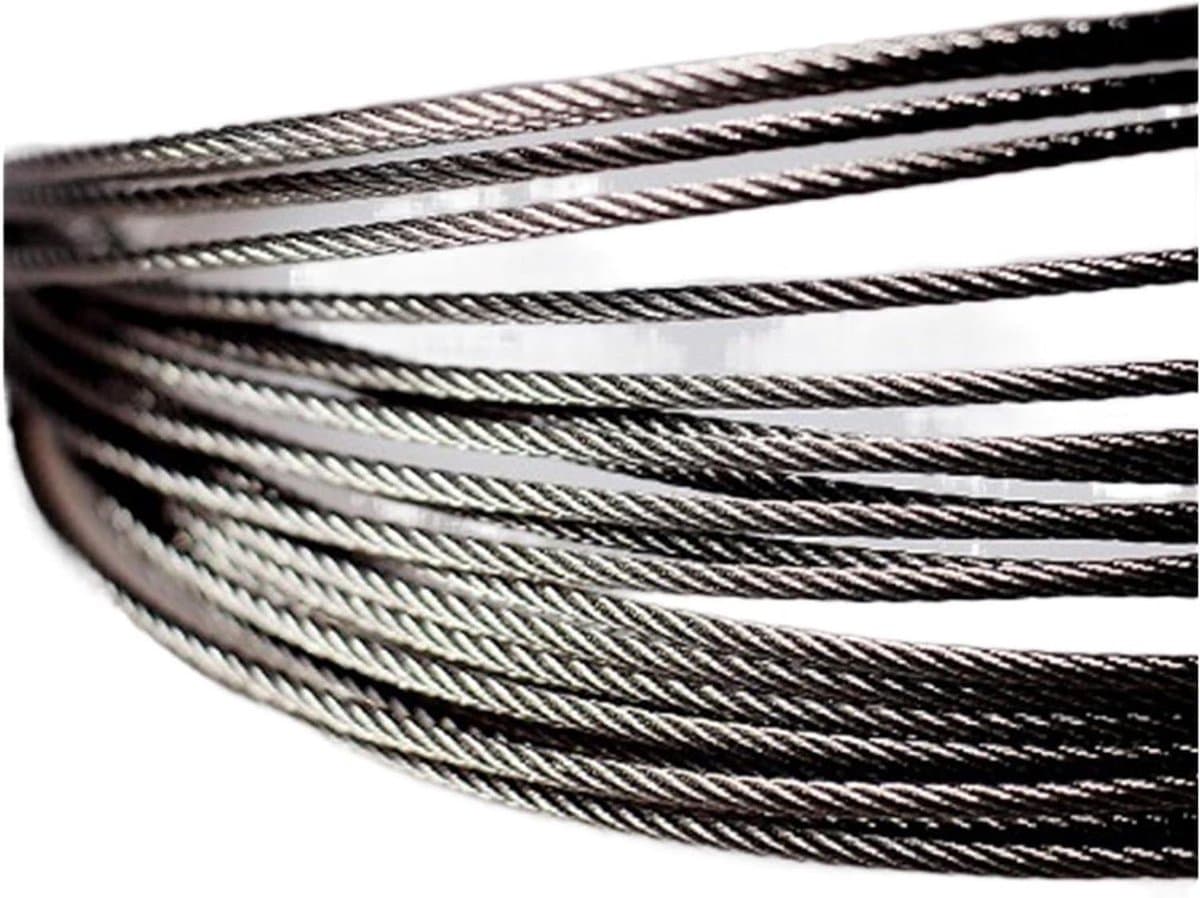 Roestvrij staaldraad - Kabel waslijn - Droogrek ophangen - Corrosiebestendig - 25 meter - Zilverkleur — afbeelding 1
