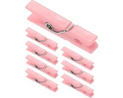 3.5cm Colored Clothespins - 100pcs Mini Colorful Plastic Clothes Clips - Strong Grip Photo Clips voor Photos - Hanging Clothes - Decorative Crafts - Pink