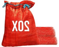 Netzakken - Ritselzakken Aardappelzakken - Oogst Opslag - Ademend Materiaal - 50 x 80 cm - Rood — afbeelding 1