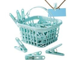 Wasknijpers - Kledingclips - Kleding Drogen - Winddicht Ontwerp - 30 Stuks - Blauw