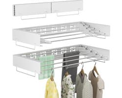 Inklapbaar Droogrek voor Beddengoed en Kleding – 50 x 182 x 102,5 cm, 17 Stangen, Geschikt voor Binnen en Buiten, Lichtgewicht en Ruimtebesparend