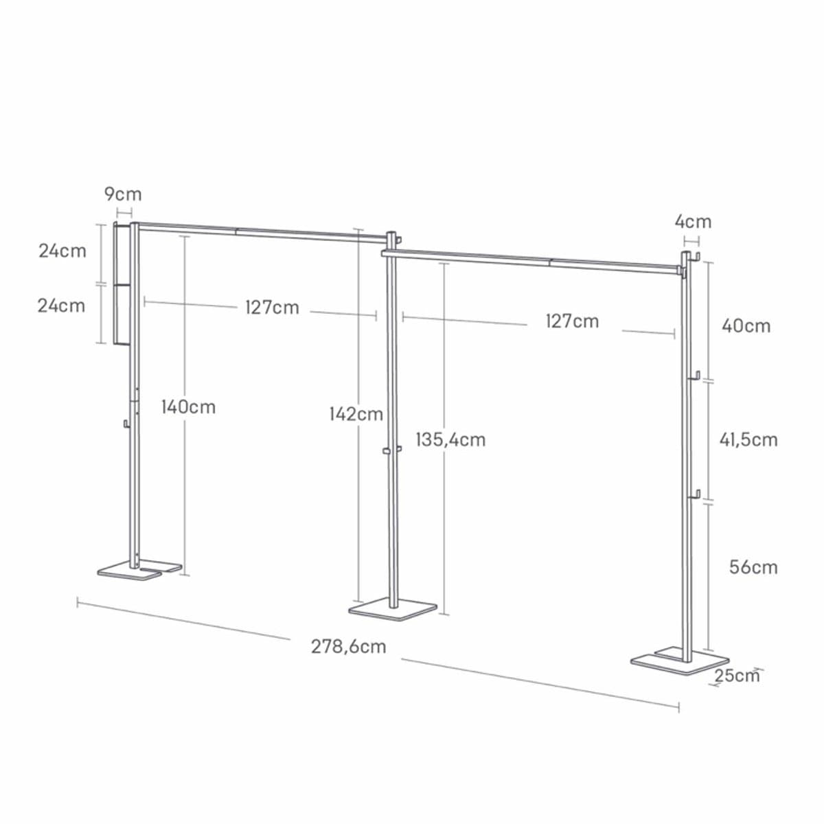 Yamazaki Tower Droogrek inklapbaar 2 stangen - Wit — afbeelding 1
