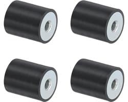 4x Rubberen Schroefdraad Dempers M6 Trillingsdemping voor Apparaten en Machines