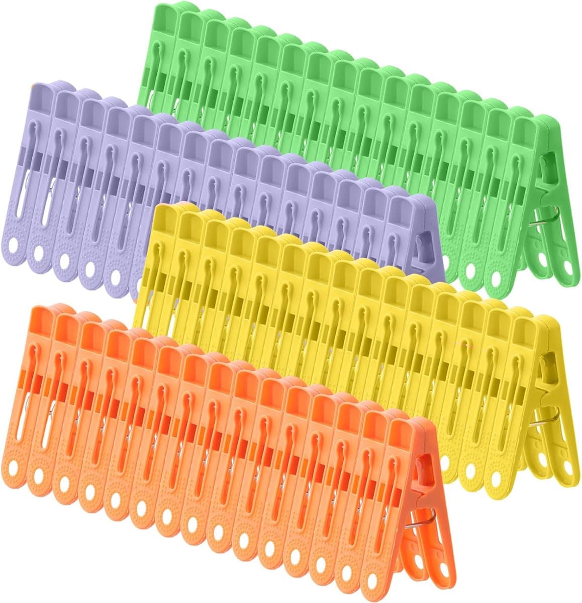 Kleurige kunststof wasknijpers voor handdoeken en kleding – 60 stuks — afbeelding 1