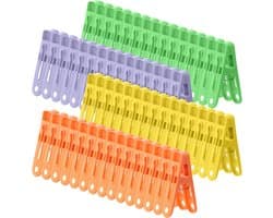 Kleurige kunststof wasknijpers voor handdoeken en kleding – 60 stuks