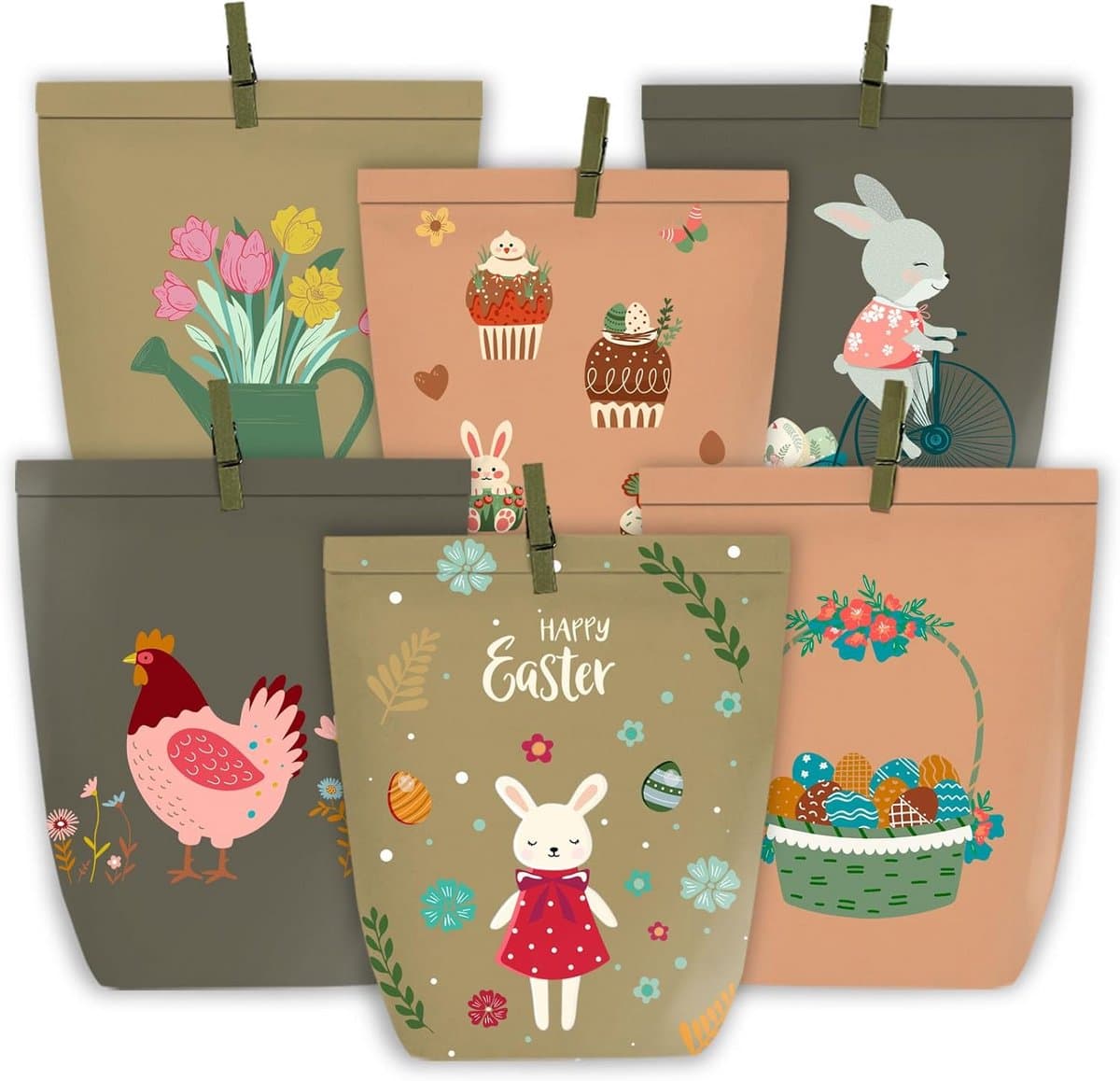 12 Paaszakjes om te Knutselen en te Vullen met Houten Klemmen — afbeelding 1