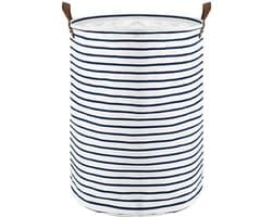 Opvouwbare ronde wasmanden van 45 cm, katoen (blauw, maat M) Wegwerpbaar