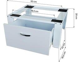 Onderstel voor wasmachines met geïntegreerde lade, wit, 30 cm hoogte