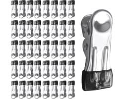 40 stuks clips voor bovengrondse zwembadafdekkingen, roestvrijstalen handdoekklemmen, zwembadklemmen, zware wasknijpers - voor winterafdekkingen, metalen wasknijpers voor strandlakens, wasgoed - zwart — afbeelding 1
