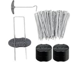 Grondankers voor Worteldoek en Tuinvlies - 50 Stuks 150 mm Lang met Bufferwasherset