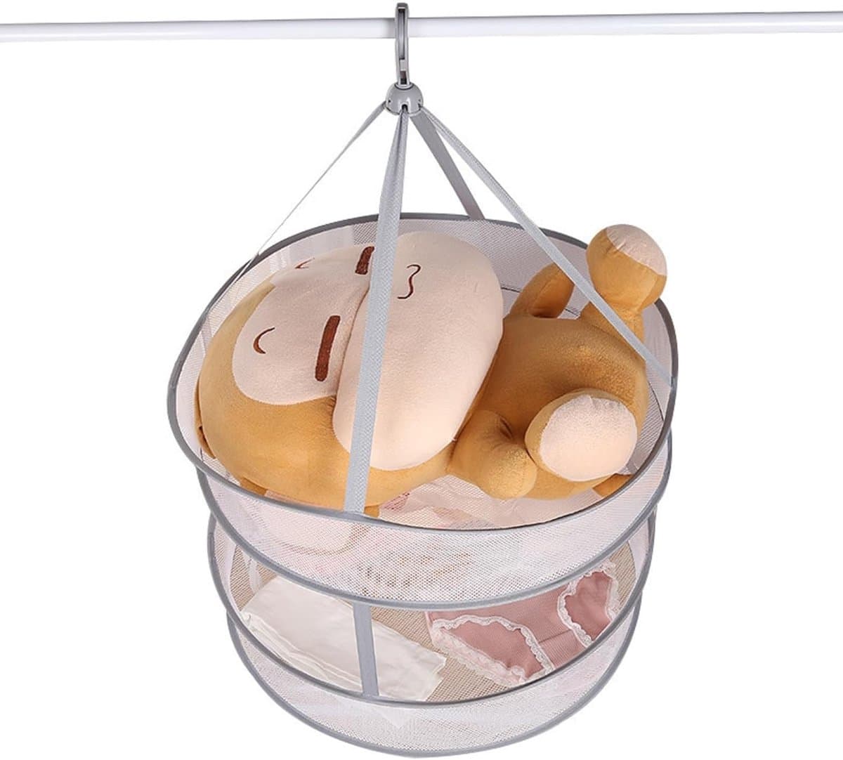 Hangend droognet - Kledingmand opvouwbaar - Kruiden drogen - Ademend mesh materiaal - 60 x 48 cm - Zwart — afbeelding 1