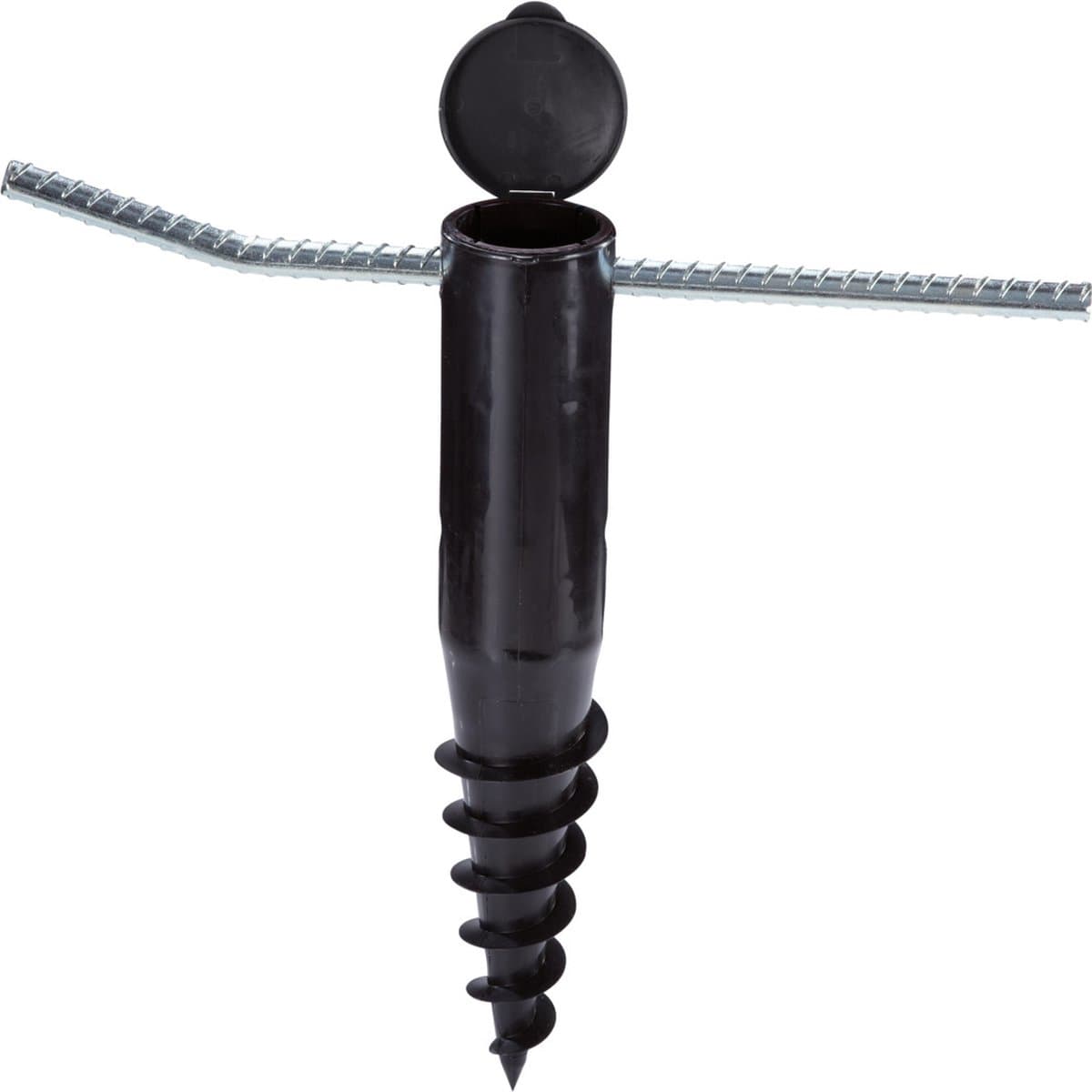 Leifheit droogmolen grondanker - incl. indraaistang - 50 mm diameter - zwart — afbeelding 1