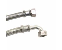 Flexibele Waterslang RVS 3/4" - 1000mm met Bocht — afbeelding 1