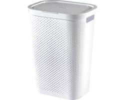 Curver Infinity Recycled Dots Wasmand met deksel - 60L - Wit