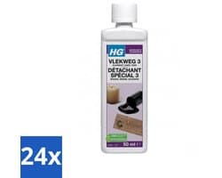 24 x HG - Wasruimte - Vlekweg 3 - Kaarsvet, Hars & Teer - 50 ml - Vlekkenverwijderaar - Kaarsvet Vlekken - Teer Vlekken - Hars Vlekken - Textiel Reiniging