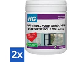 2 x HG Wasmiddel Voor Gordijnen 500 gr - Wasmiddel Vitrage - Vitrage Schoonmaken - Rookvlekken Verwijderen - Stofvlekken Verwijderen - Wasmiddel Voor Wasmachine