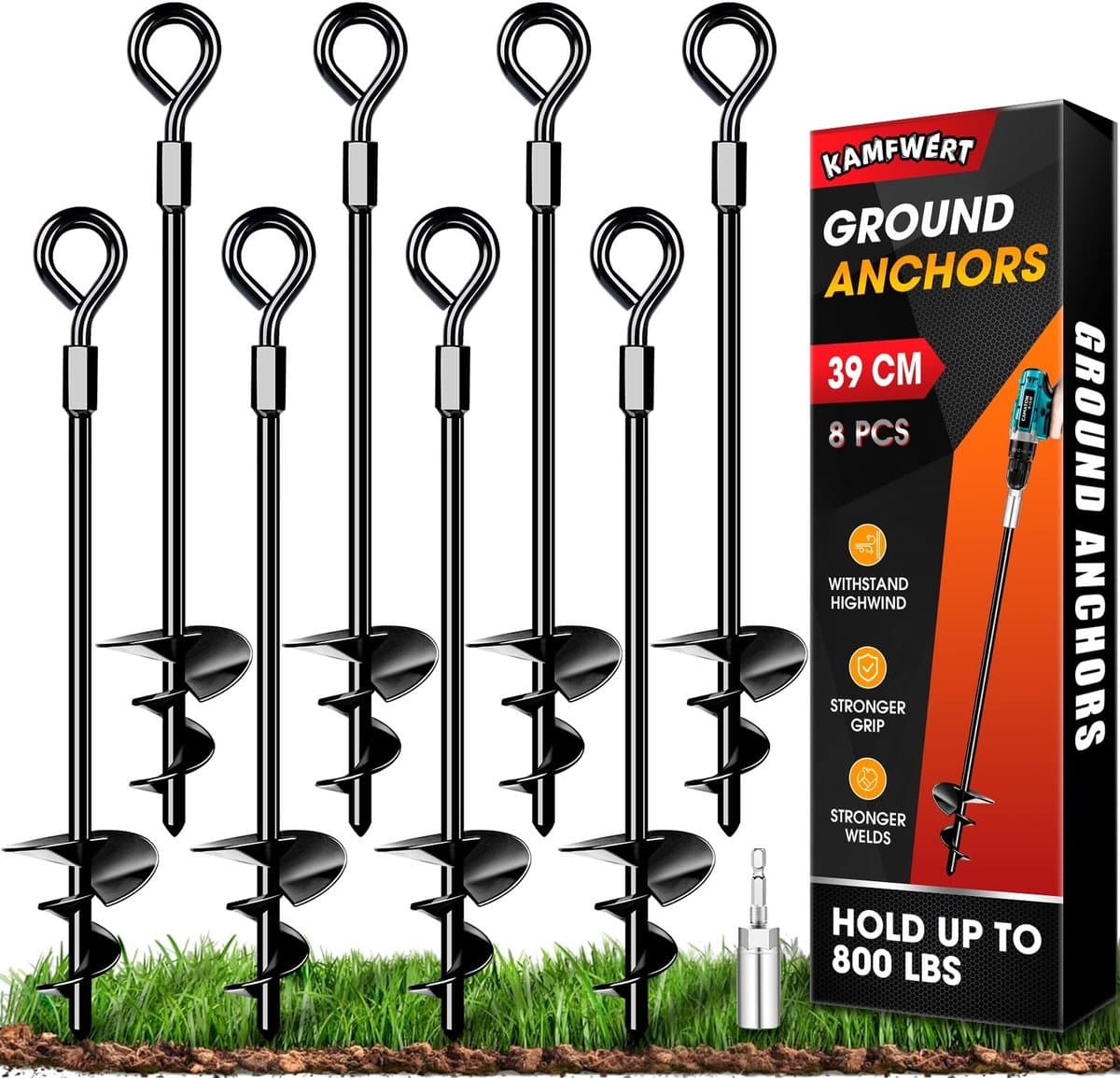 Omgoods - Set van 8 Grondankers voor Trampolines en Tenten — afbeelding 1