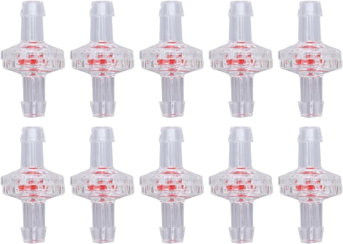 SnelShoppen - 10 Stuks Terugslagklep 1-Weg PP met Waterslot Membrane - Plastic Slang voor Luchtinlaat Voeding (5mm Transparant) — afbeelding 1