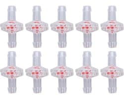 SnelShoppen - 10 Stuks Terugslagklep 1-Weg PP met Waterslot Membrane - Plastic Slang voor Luchtinlaat Voeding (5mm Transparant)