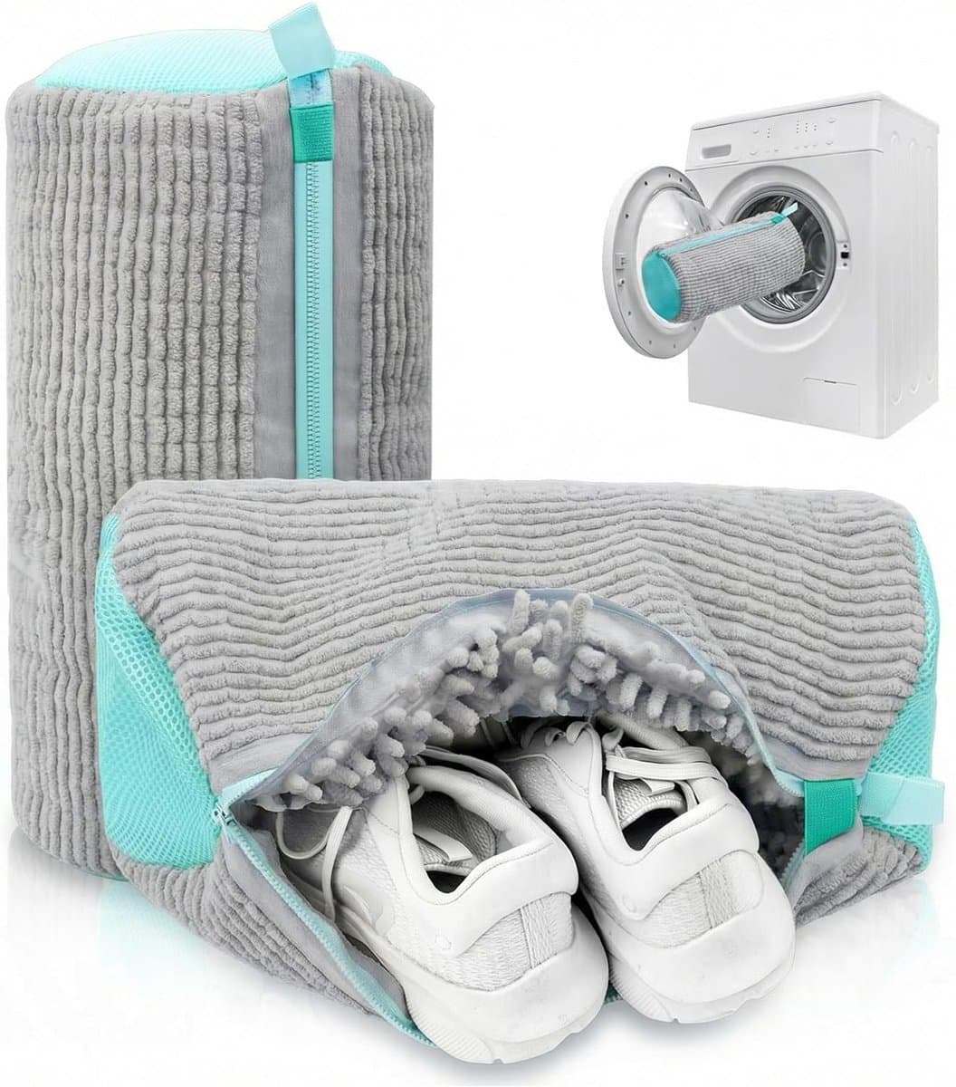 2PCS Waszak voor schoenen- geschikt voor de wasmachine en droger. Herbruikbare set van 2 waszakken voor sneakers- 360° dieptereiniging voor alle soorten schoenen- met zelfsluitende ritssluiting. — afbeelding 1