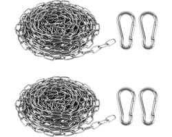2-delige RVS Ketting voor Kleding Drooglijn, Hondenhalsband en Plantenhanger, 1.5mm x 5M Sterke Ketting voor Handtassen en Fotodisplay