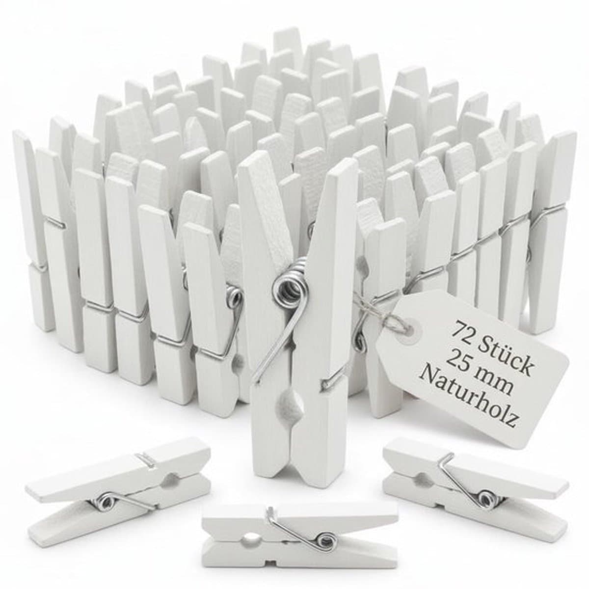 Wasknijpers Hout 72 Stuks - Mini Wasknijpers - Decoratieve Klemmen - Knutselen - DIY Projecten - Creatieve Tafeldecoratie - Knijpers — afbeelding 1