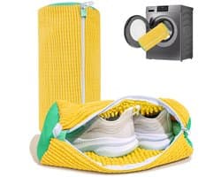 Waszak voor schoenen: Waszak voor schoenen voor wasmachine en droger - 2-delige herbruikbare reinigingsset voor sneakers en tennisschoenen (geel- 2 stuks)