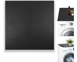SnelShoppen - Wasmachine Cover 60 x 60 cm - Zachte en Snijdbare Wasmachine Mat - Antislip Universeel voor Wasmachine, Droger, Badkamer, Keuken - Zwart