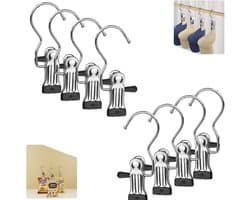 Solidchoice - Set van 8 Draaibare Klemmen voor Reizen en Gebruik Thuis