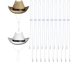 Baby Hoedjes - Zomer - 24 stuks - Verstelbaar Kinkoord - Wit - Winddicht - Flexibele Clip - Afneembare Clip - Kunststof - Accessoires - Geschikt voor Bootvissen - Sport