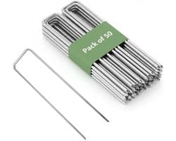 Grondanker - Verzinkt Staaldraad - 150 x 30 mm - Diameter 3 mm - Set van 50 voor Tuin en Bevestiging