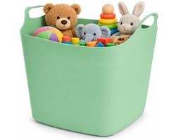 Excellent Houseware Flexibele emmer - 3x - groen - 15 liter - kunststof - vierkant - 30 x 29 cm