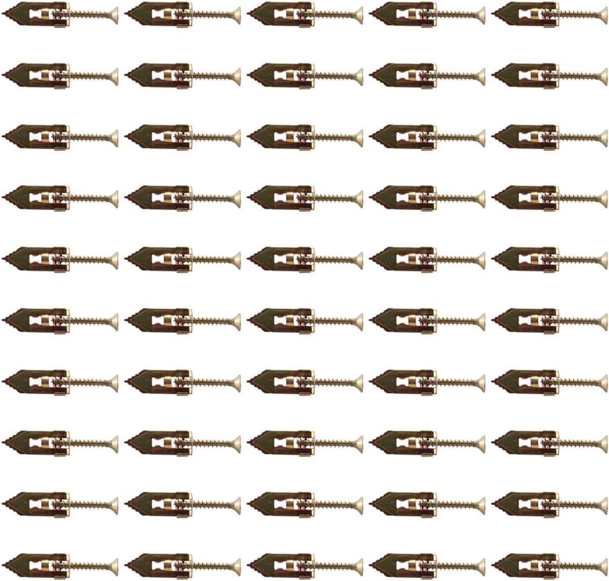 50 sets gipsplaatankers, gipsplaatbevestigingsschroeven, voor gipsplaat, vezelplaat, holle wand, gordijn — afbeelding 1