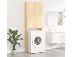 Wasmachine ombouw - Kast - Opbouwmeubel - Verhoger - Wasmachine meubel - Opbergkast - Hout - Sonoma eiken