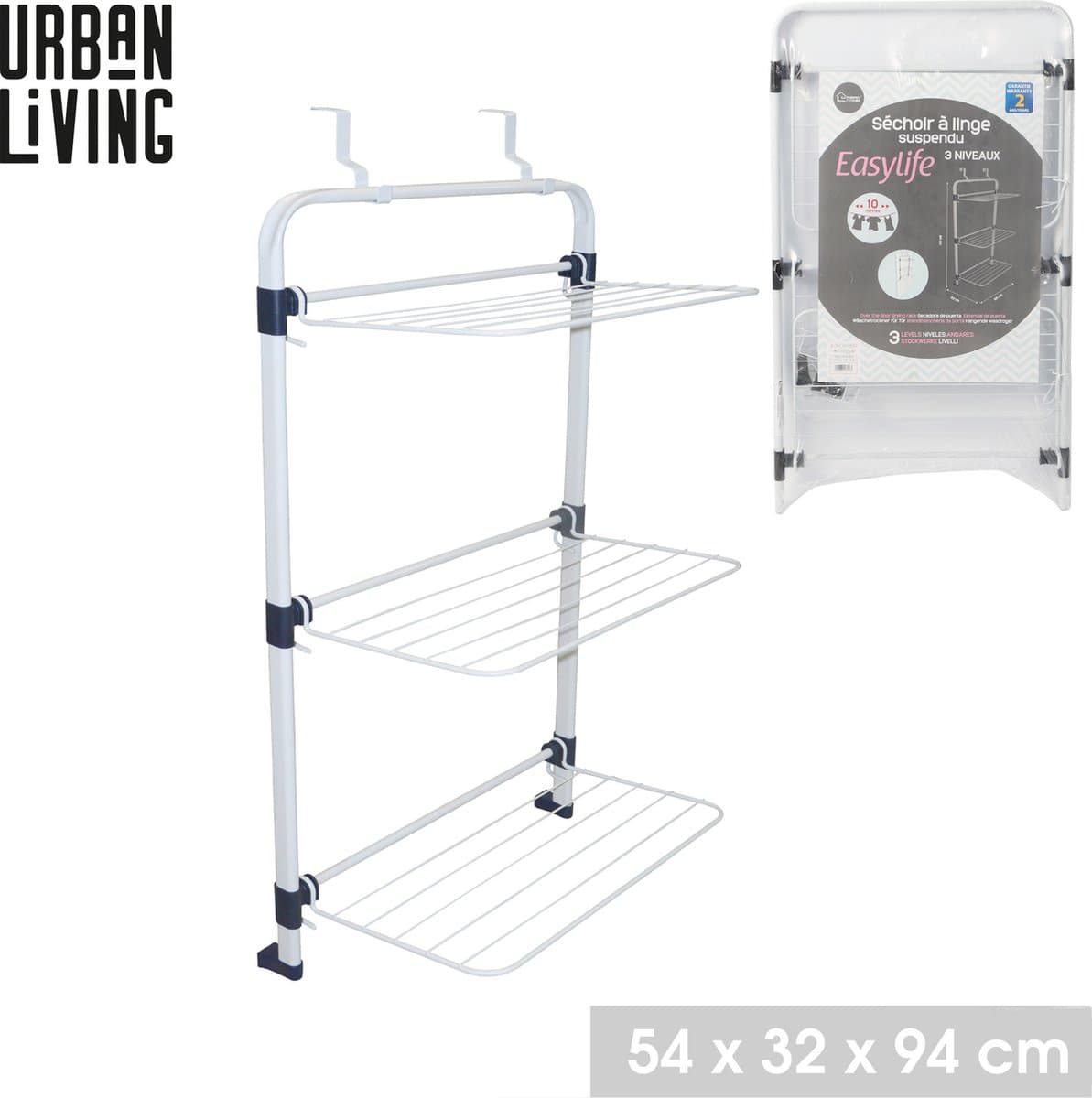 "URBAN LIVING" droogrek voor deur 3 niveaus 10 meter — afbeelding 1