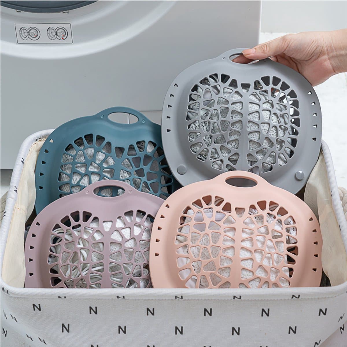 4 stuks siliconen waszakken - Premium bh-wasbeschermers, zachte cyclus voor ondergoedverzorging | Mesh-design waszakken, langdurige lingeriebeschermer voor het machinaal wassen van bh's, slips en delicate stoffen — afbeelding 1
