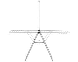 Brabantia HangOn Droogrek - 25 meter - met Stang - Metallic Grey