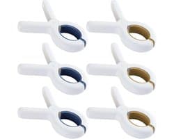 Grote Bad- en Strandhanddoek Klemmen – Duurzaam – Winddicht – Sterke Klemmen – Veelzijdig Gebruik – Voor Strand en Huishouden – Max 5,5 cm Opening – 6 Stuks