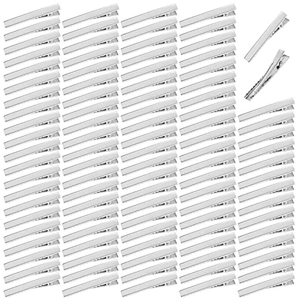 100 Stuks Kleine Platte Zilveren Duckbill Alligator Haarclips voor Vrouwen en Meisjes - Haardressing en Creatieve Accessoires — afbeelding 1