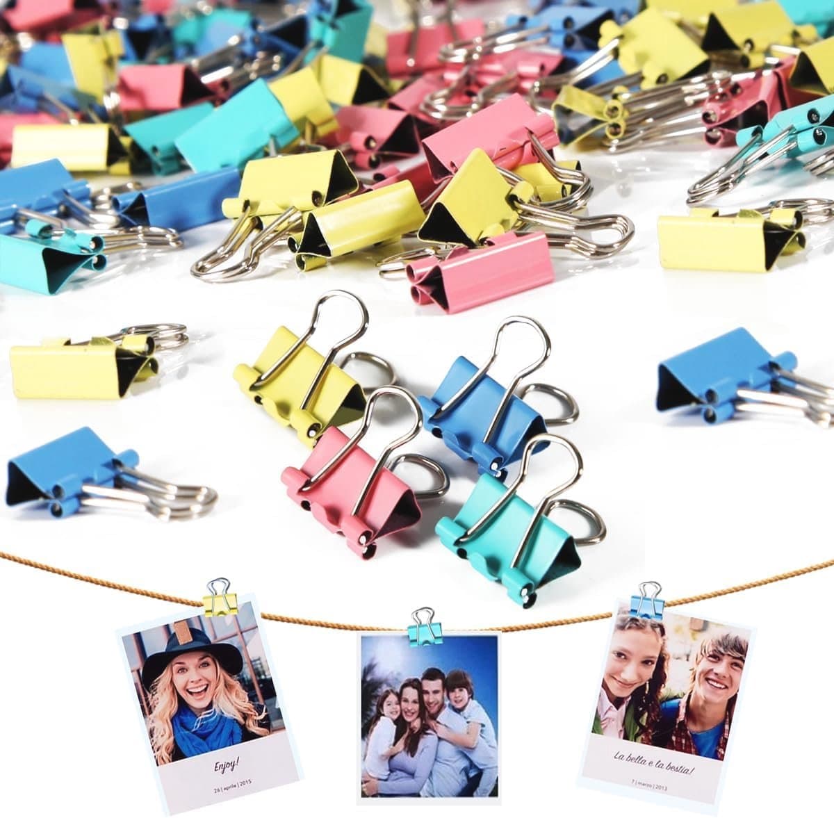 150 Stuks Mini Klapclips - 15mm Metaal Papieren Clips - Geleurde Binderclips voor Wanddecoratie en Foto's — afbeelding 1