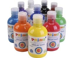 Textielverf Verschillende Kleuren – Kledingverf – Textiel Kleurstof – Stoffenverf – Kindvriendelijke Huidveilige Textielverf - Kledingverf - Verf Voor Kleding - PRIMO - 10 x 300 ml