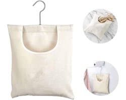 Canvas wasknijpertas, wasknijpertashouder, wasknijpertas organizer met haak, draagbare hangende opbergtas voor thuis, balkon en reizen - 1stuk(beige)