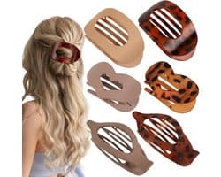 6x Platte Haarspeld voor Dames - Sterke Grip & Ergonomische Grote Klem voor Dik en Dun Haar — afbeelding 1