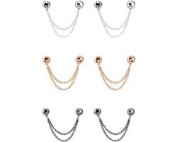 Broekklem - broekclip - broek clip - broek klem - Kleding Clip - 6 stuks - broekspijp clip - broekspijp verkorter - Bevestigingsclip voor broekspijp - Magnetisch - wasknijpers - Antislip Vaste Gesp - Roségoud + zilver + pistoolzwart