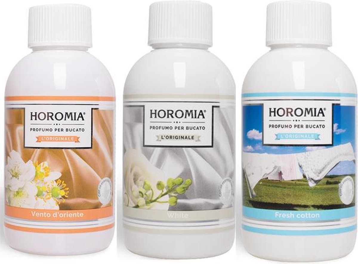 Wasparfum Horomia | set 3 x 250 ml Vento d'Oriente, White, Fresh cotton — afbeelding 1